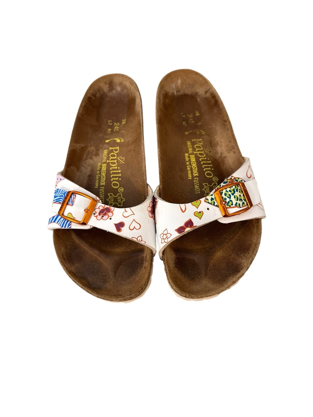 Birkenstock Papillio Madrid Slide Sandal 8 Floral Hearts Animal Print Art Deco - Picture 2 of 7